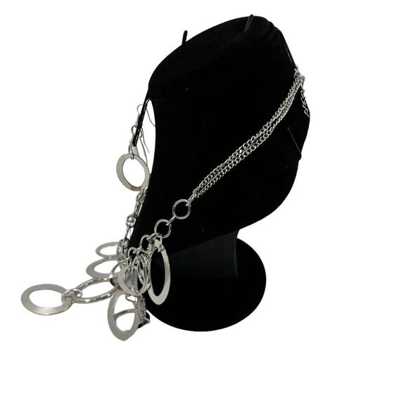 Silver Bubble Oval Cascade Necklace and Earring Set - Picture 9 of 14